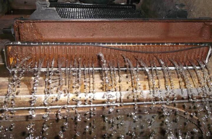 Clogged or blocked radiator in car