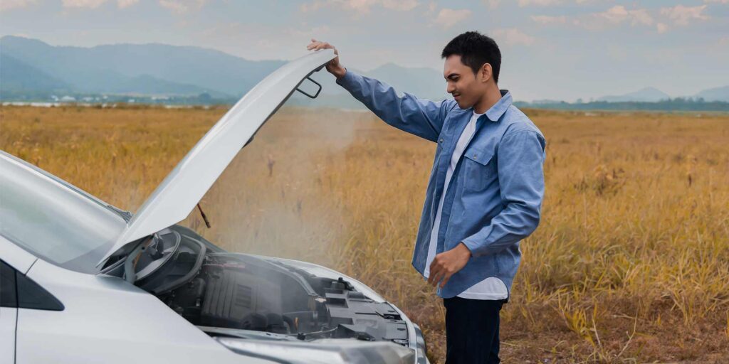 Overheating car
