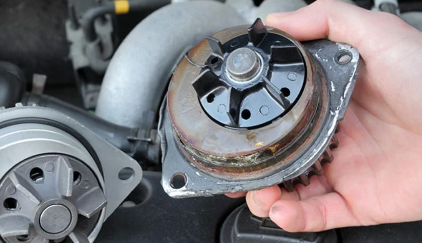 Water pump failure in car