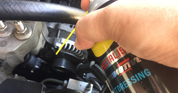 What can I spray on a squeaky belt